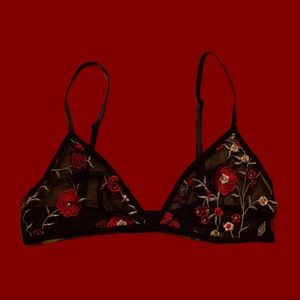 Floral embroidered sheer brallete